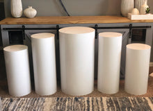 Load image into Gallery viewer, White Round Display Cylinder Plinths