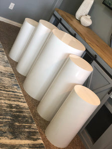 White Round Display Cylinder Plinths